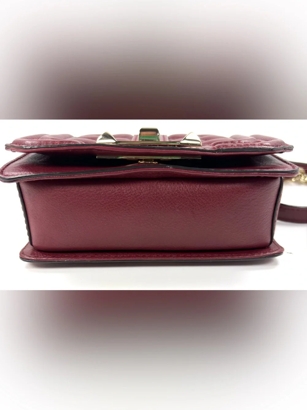 Rebecca Minkoff Mini Love Burgundy Quilted Leather Crossbody Bag